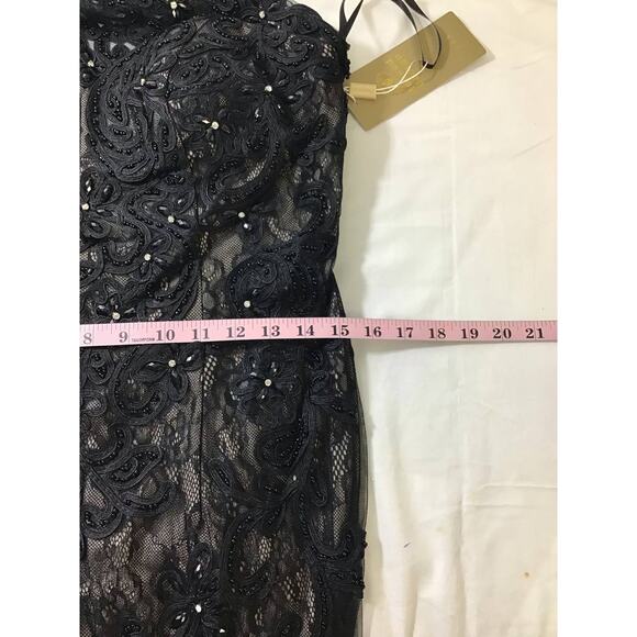 ASPEED SZ M black beaded lace mother of bride gala mermaid maxi dress NWT B164 - Picture 8 of 10